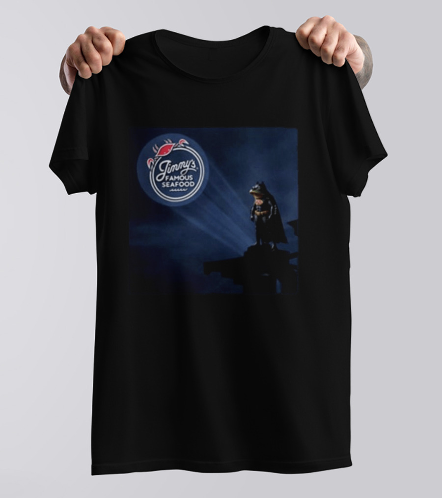 Jimmy's Famous Seafood The Hero Bat Signal Spotlight T-Shirt