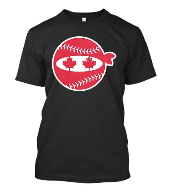Canada Baseball Maple Leaf Ninja Pitching T-Shirt