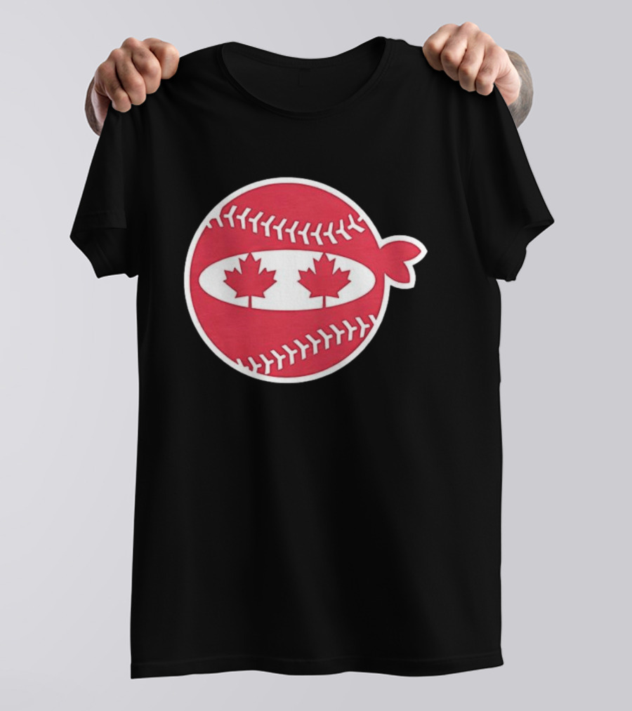 Canada Baseball Maple Leaf Ninja Pitching T-Shirt