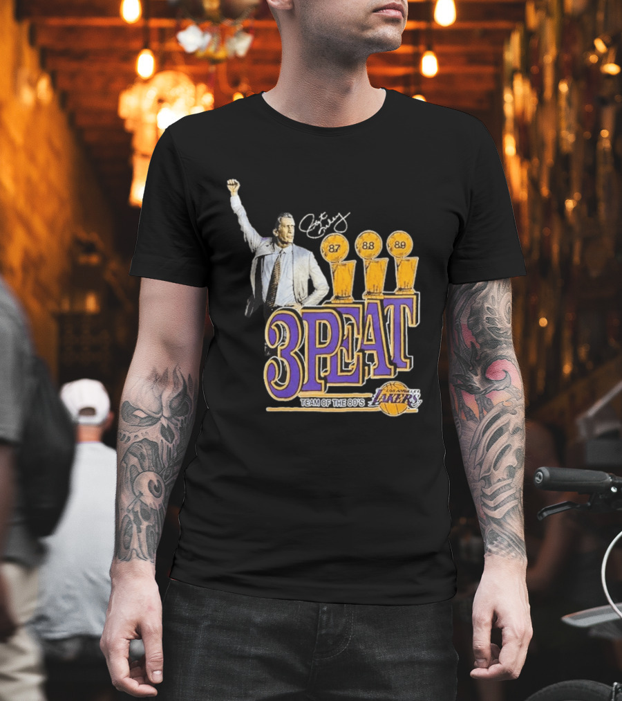 Los Angeles Lakers 3PEAT Team Of The 80's 87 88 89 Pat Riley T-Shirt