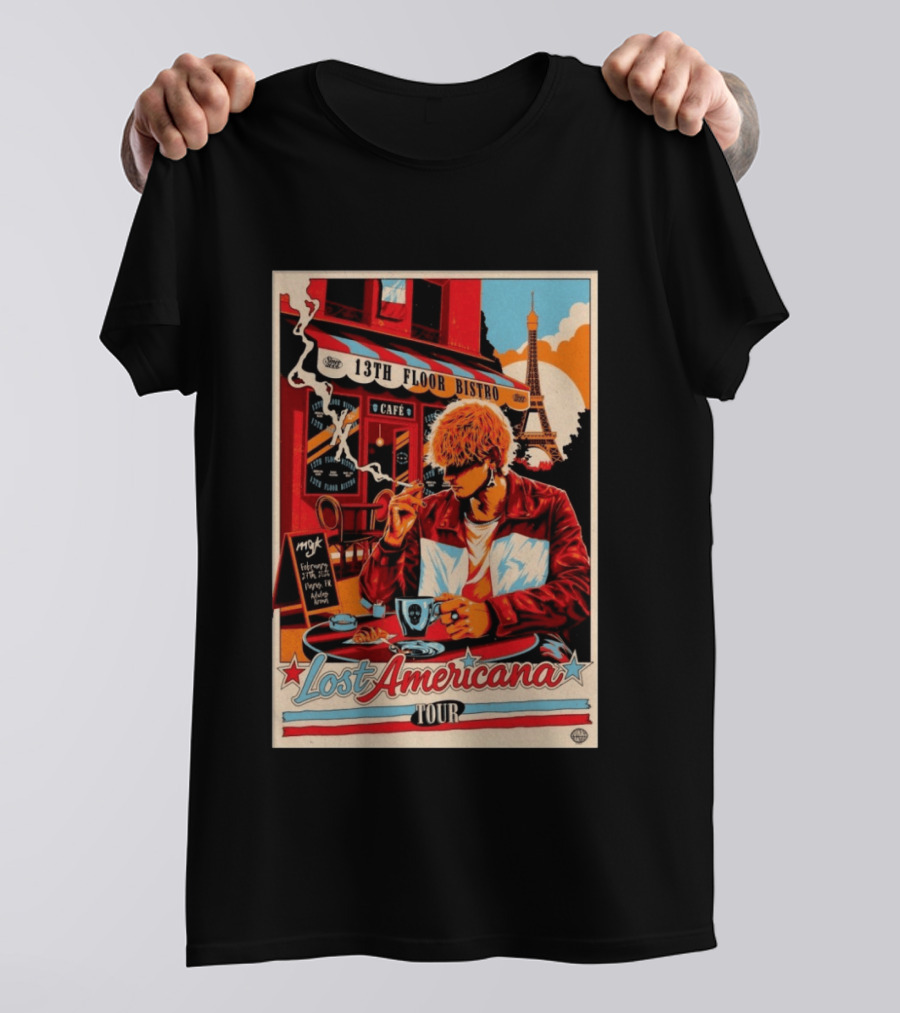 13th Floor Bistro Cafe Paris MGK February 27 2026 Lost Americana Tour T-Shirt