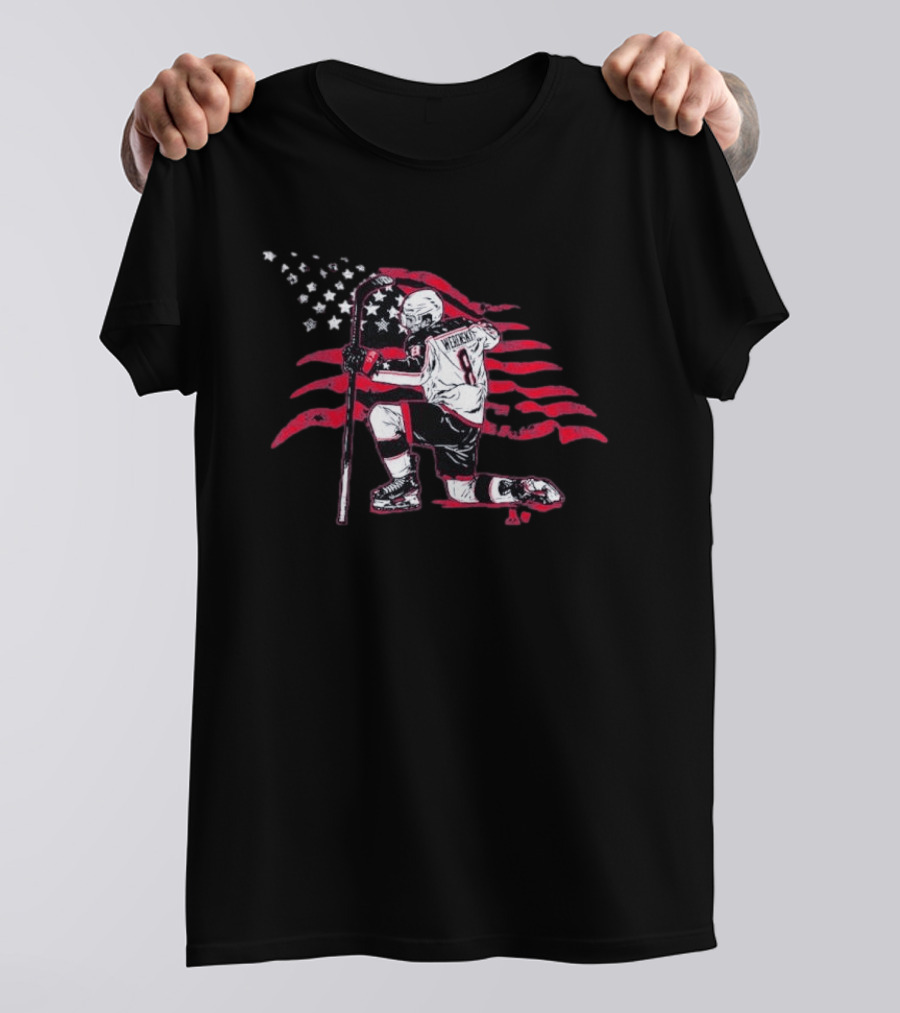 Columbus Hockey Zach Werenski Stars Stripes Number 8 Image T-Shirt