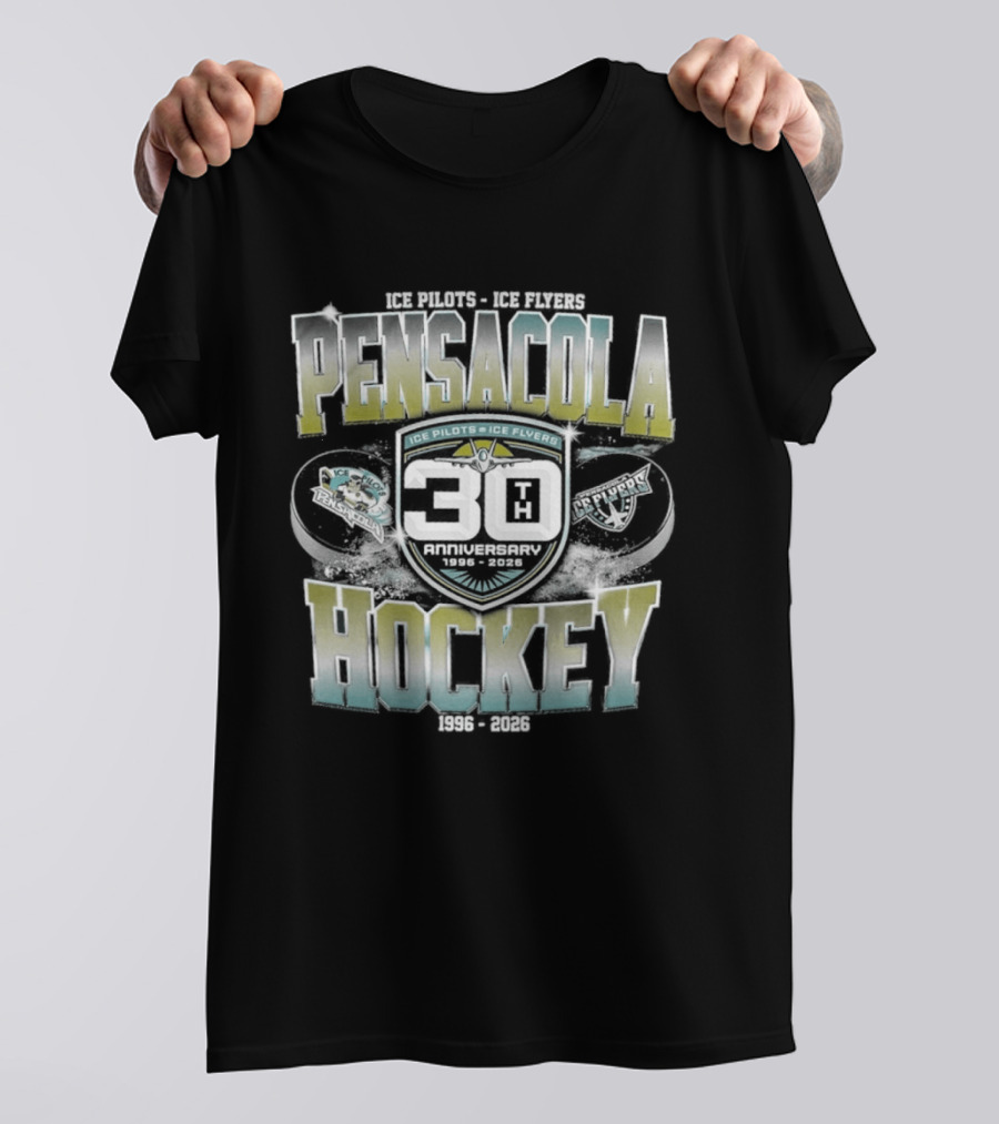 Pensacola Ice Pilots Ice Flyers 30th Anniversary 1996 2026 Hockey T-Shirt