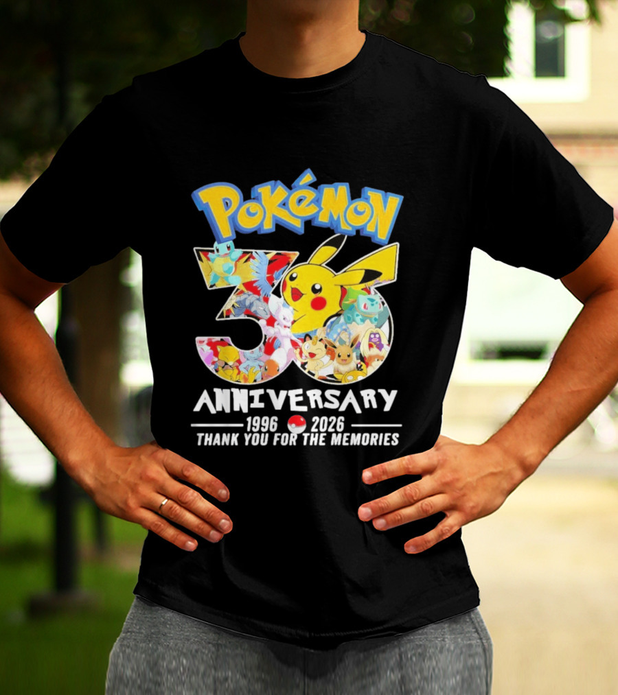 Pokémon 30th Anniversary 1996 2026 Thank You For The Memories T-Shirt