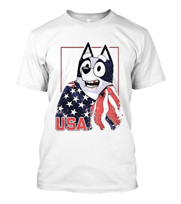 USA Bluey Hockey Jack Hughes Team Smile T-Shirt