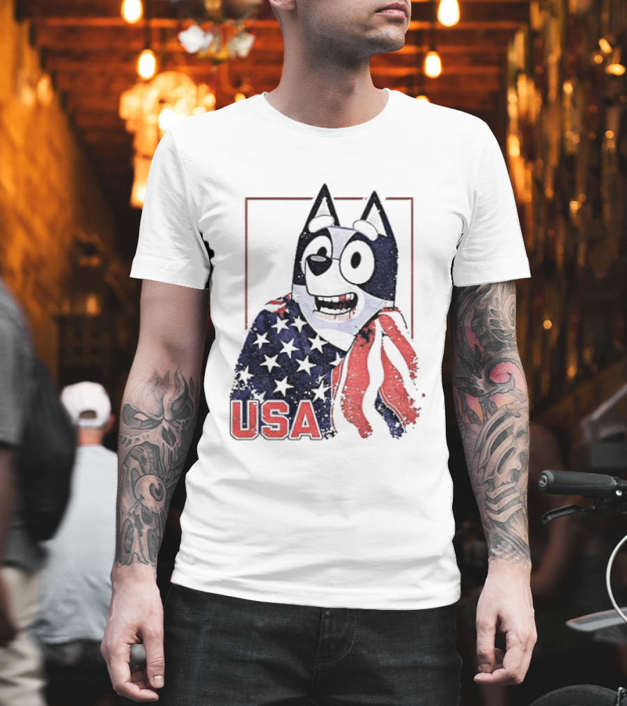 USA Bluey Hockey Jack Hughes Team Smile T-Shirt