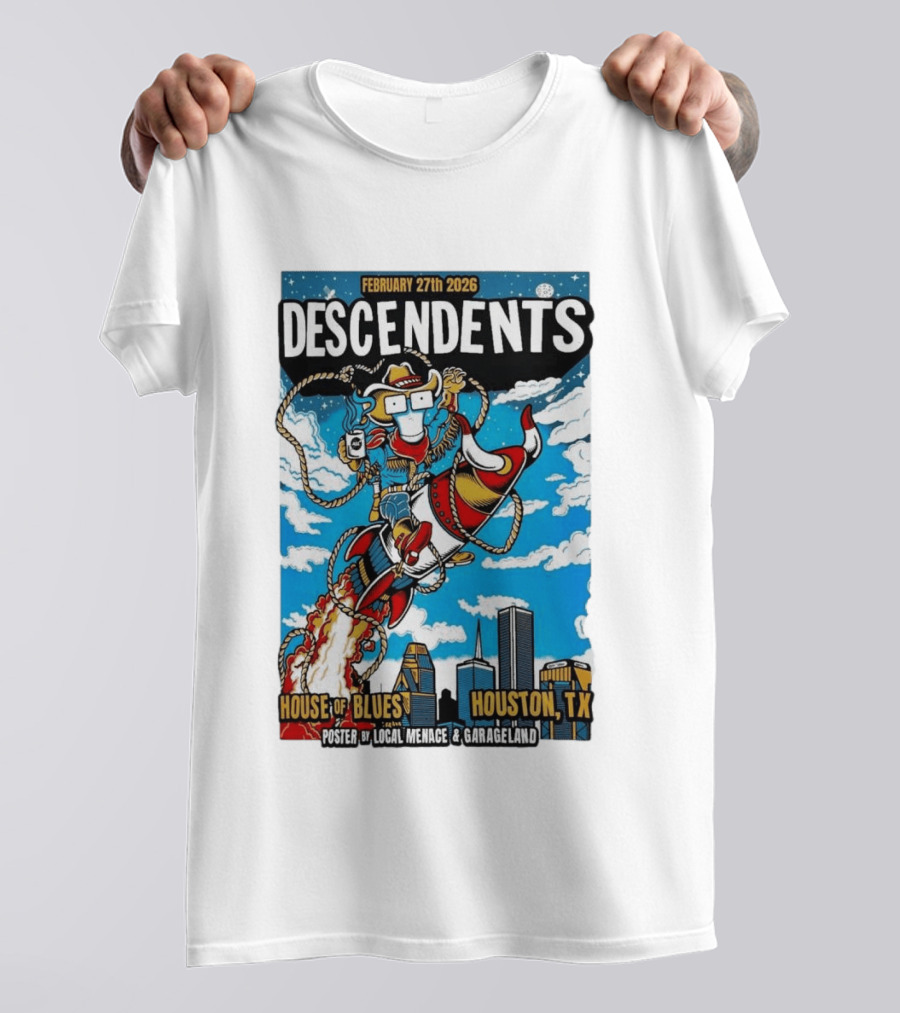 Descendents House Of Blues Houston TX February 27 2026 Rocket Cowboy T-Shirt