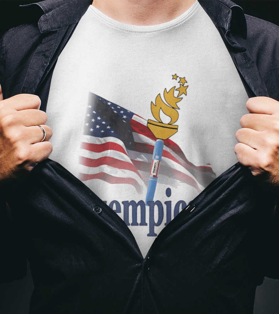 USA Flag Torch Ozempics 2026 Stars T-Shirt