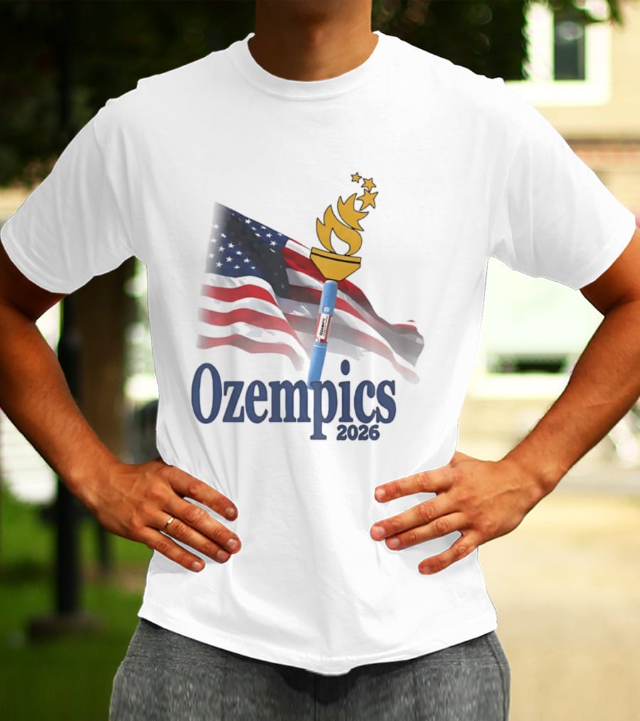 USA Flag Torch Ozempics 2026 Stars T-Shirt