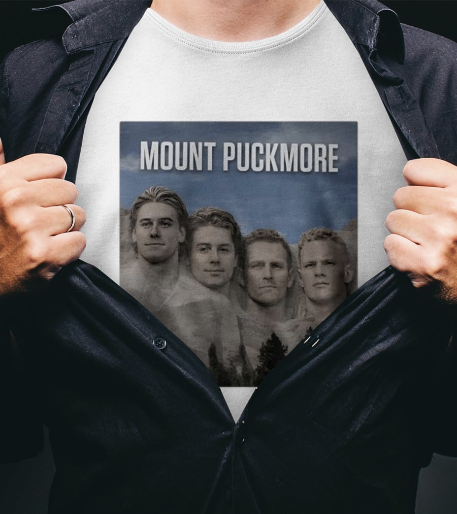 Mount Puckmore Hockey Stars Carved Into Stone Mountain T-Shirt