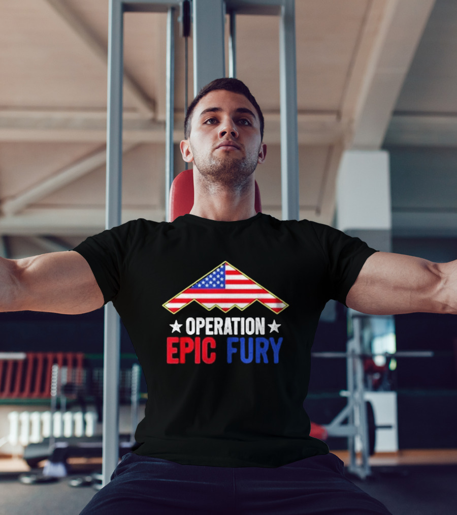 Operation Epic Fury 2026 American Flag Motif T-Shirt