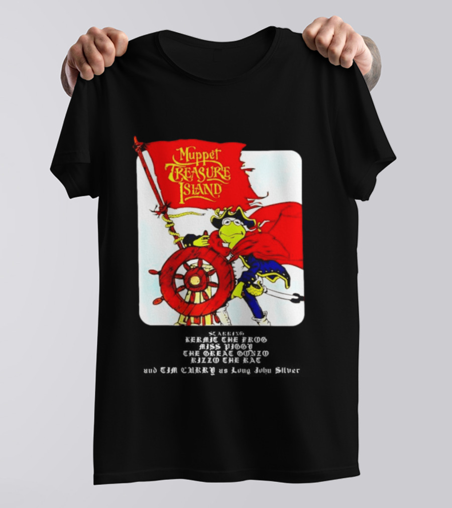 Kermit The Frog Muppet Treasure Island 1996 Steering Pirate Ship T-Shirt