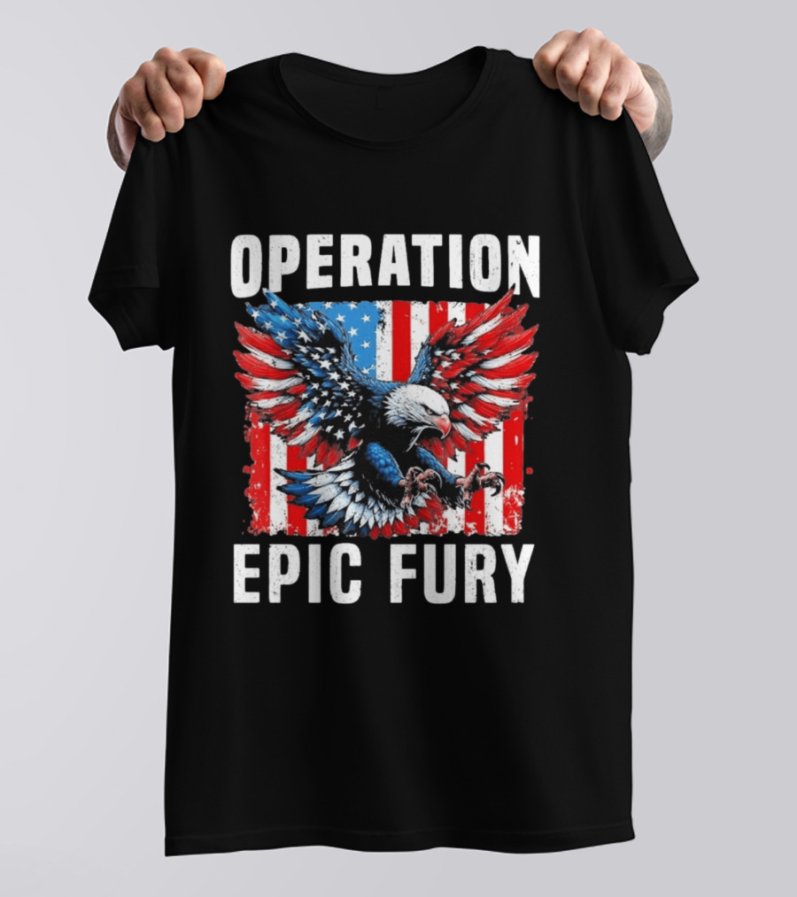 Operation Epic Fury American Flag Eagle Wings Patriotic T-Shirt