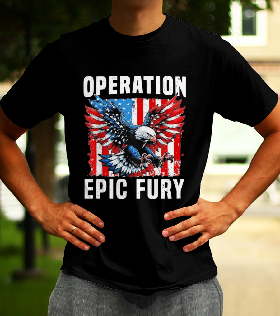 Operation Epic Fury American Flag Eagle Wings Patriotic T-Shirt
