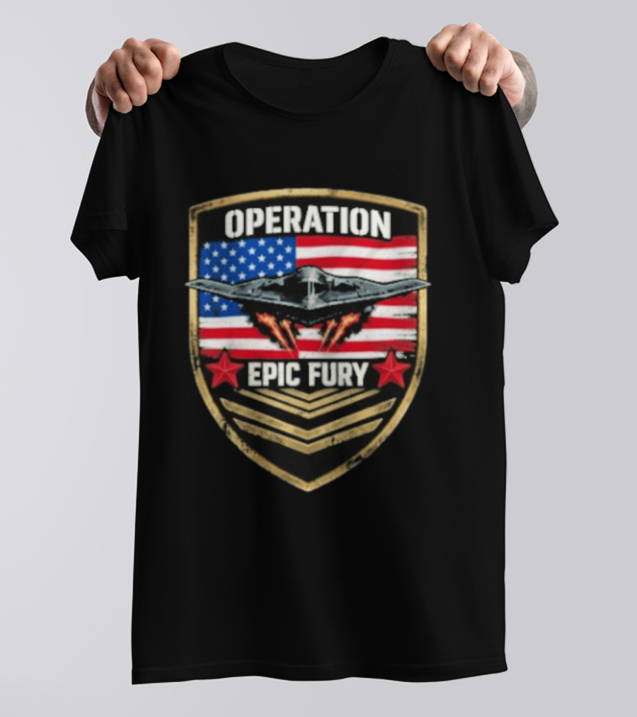 Operation Epic Fury American Flag Military Air Force Veteran T-Shirt