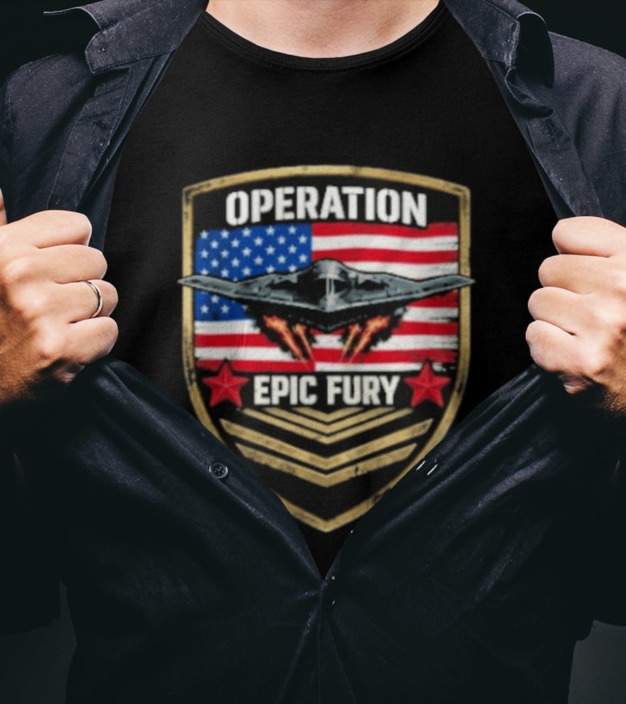 Operation Epic Fury American Flag Military Air Force Veteran T-Shirt