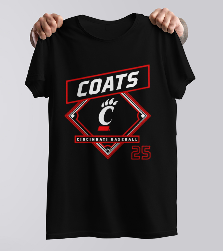 Coats Cincinnati Baseball 25 Number Bearcats C T-Shirt