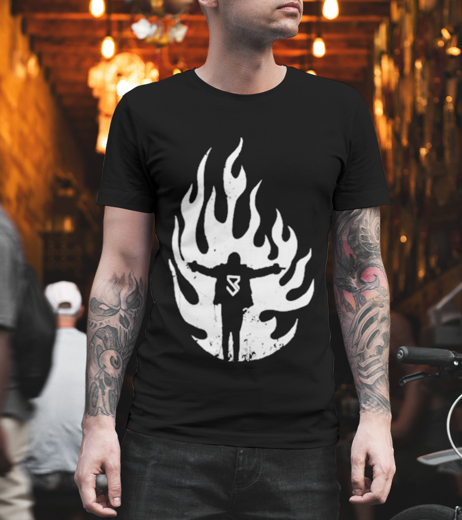 Seth Rollins SR Logo Flames WWE Fire T-Shirt