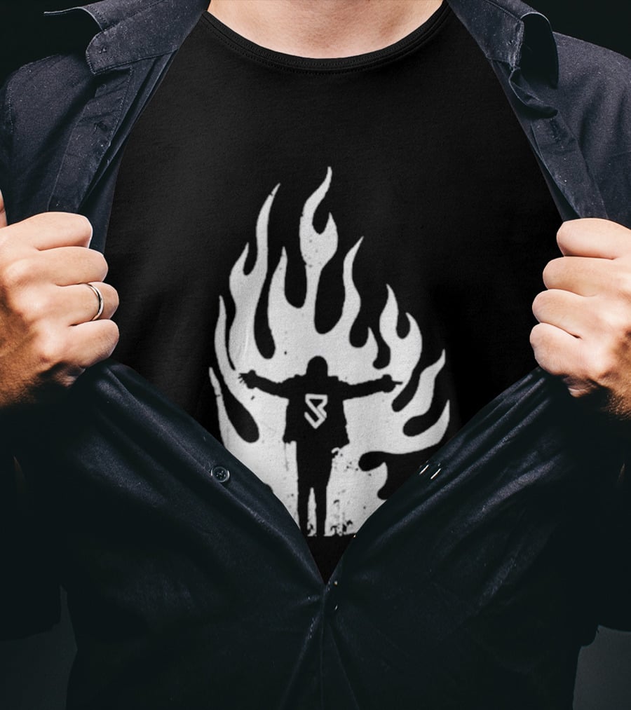 Seth Rollins SR Logo Flames WWE Fire T-Shirt