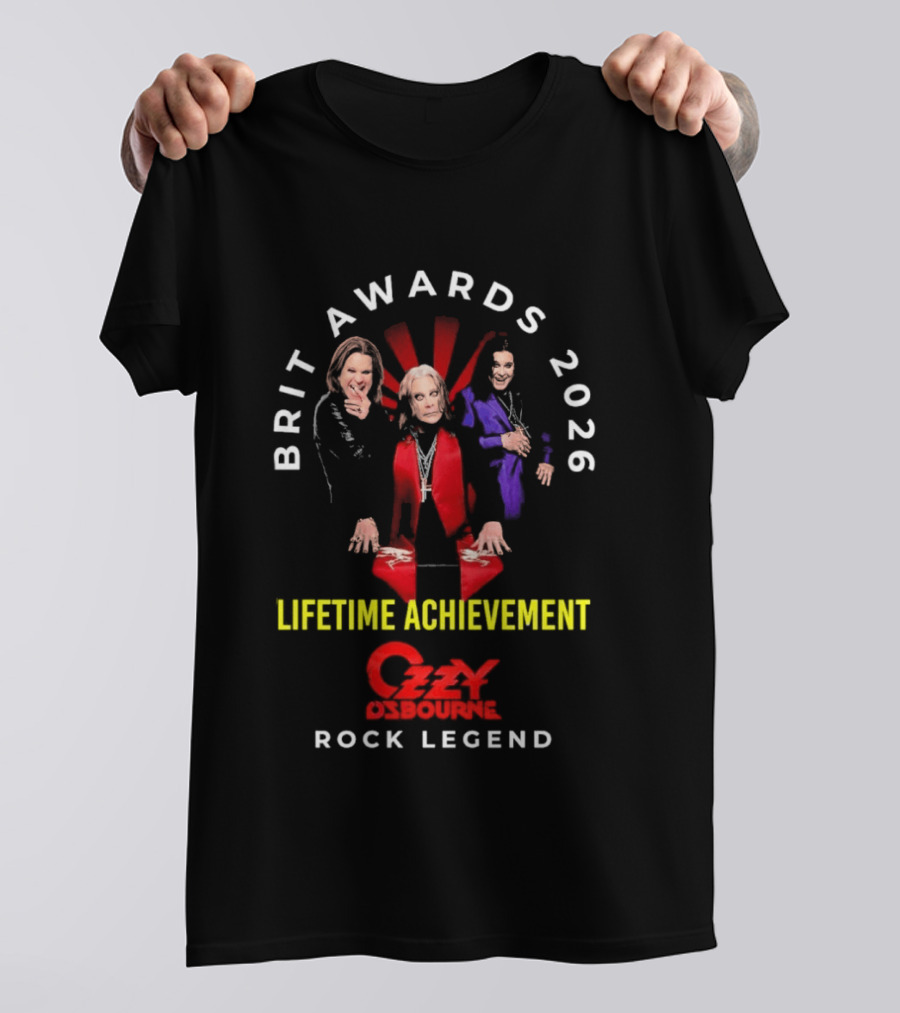 Brit Awards 2026 Lifetime Achievement Ozzy Osbourne Rock Legend T-Shirt