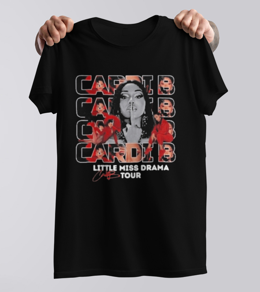 Cardi B Little Miss Drama Tour 2026 Red Glamour T-Shirt