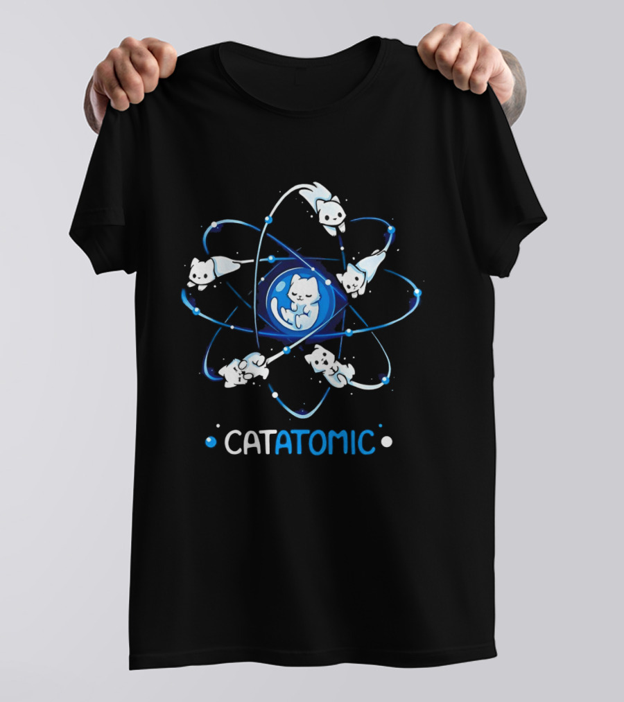 Catatomic Cats In Atomic Structure With Orbiting Kittens T-Shirt