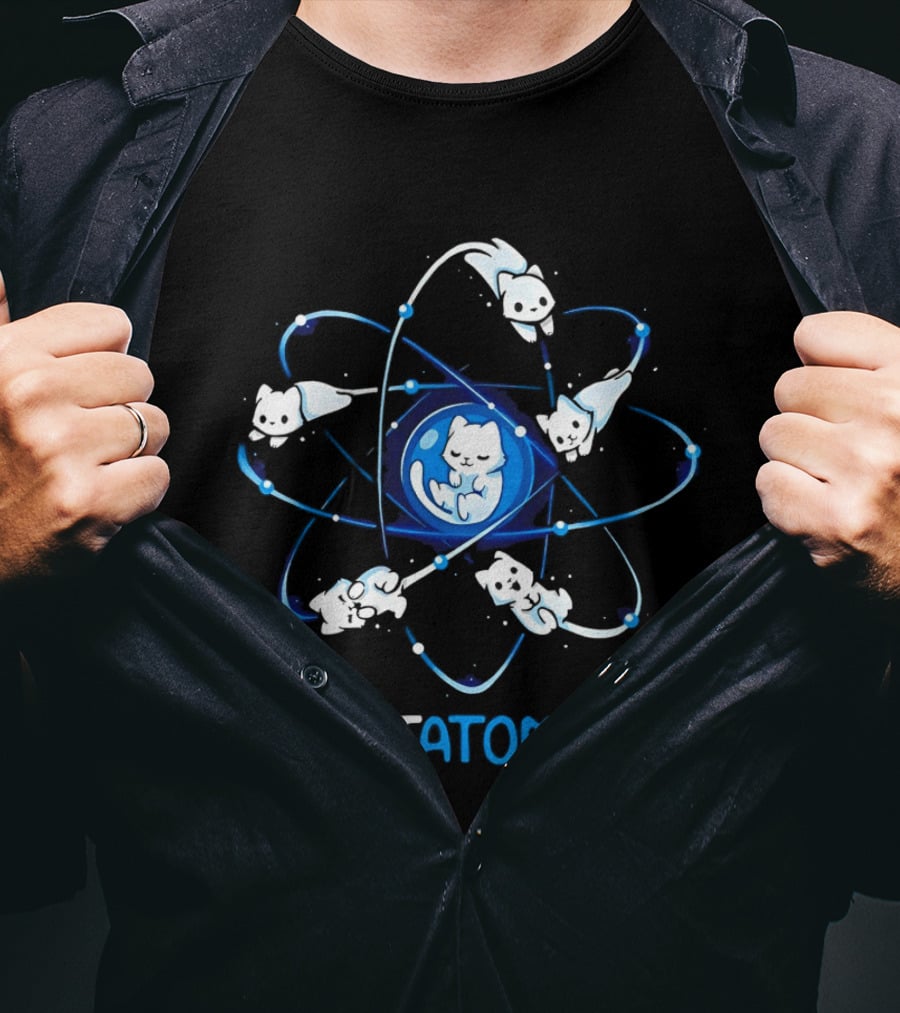 Catatomic Cats In Atomic Structure With Orbiting Kittens T-Shirt