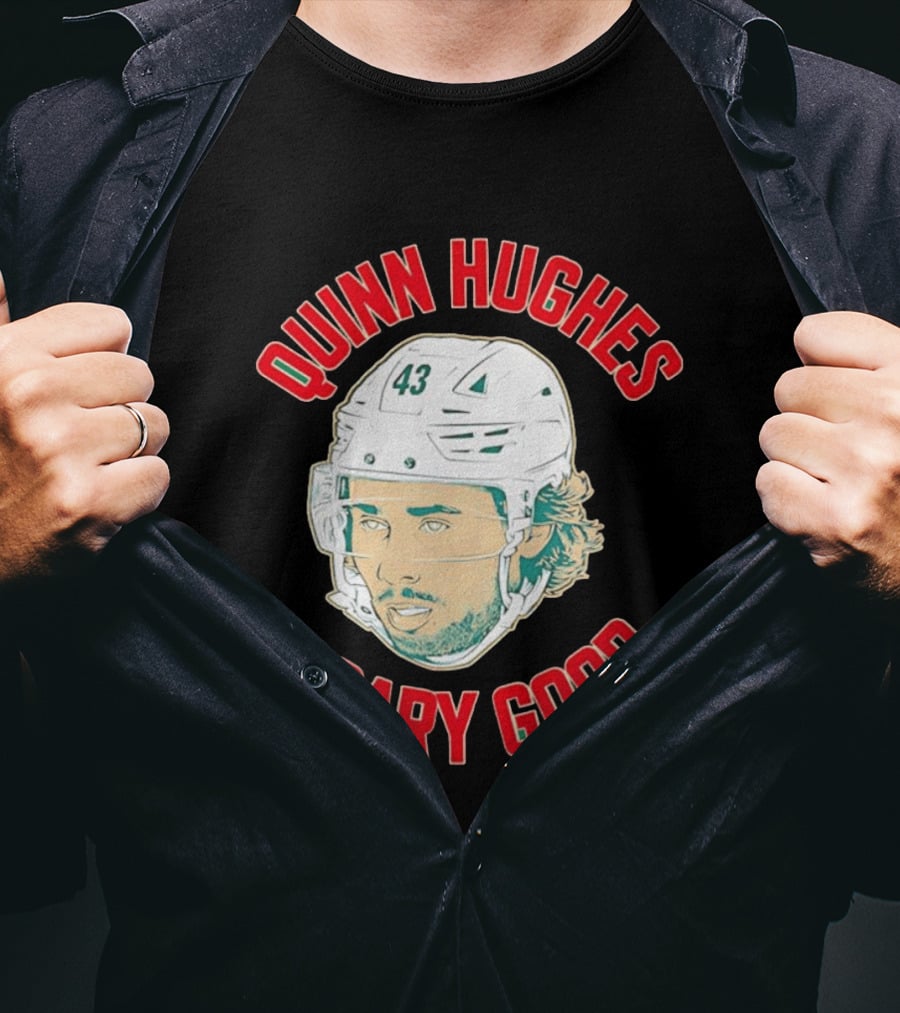 Quinn Hughes Scary Good Ghost Eyes 43 NHL T-Shirt