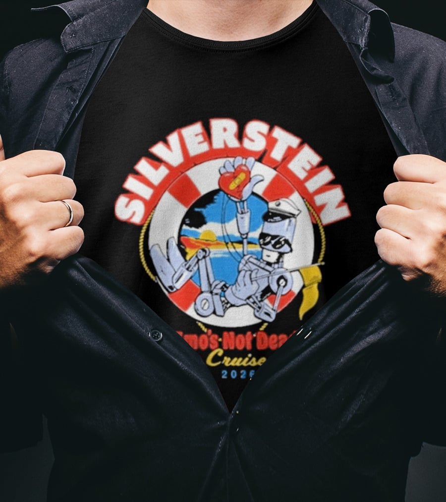 Silverstein Emo's Not Dead Cruise 2026 Lifebuoy And Ocean Waves T-Shirt