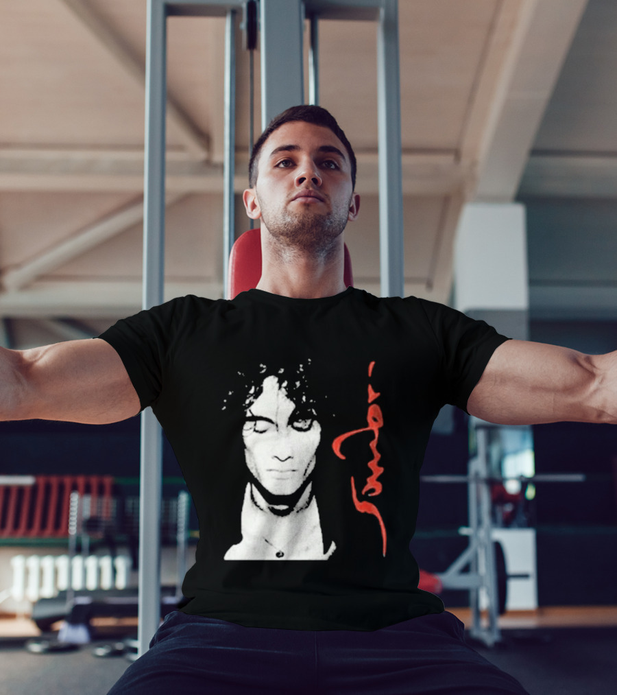 Sombr Facecard Tea Abstract Monochrome Red Accents T-Shirt