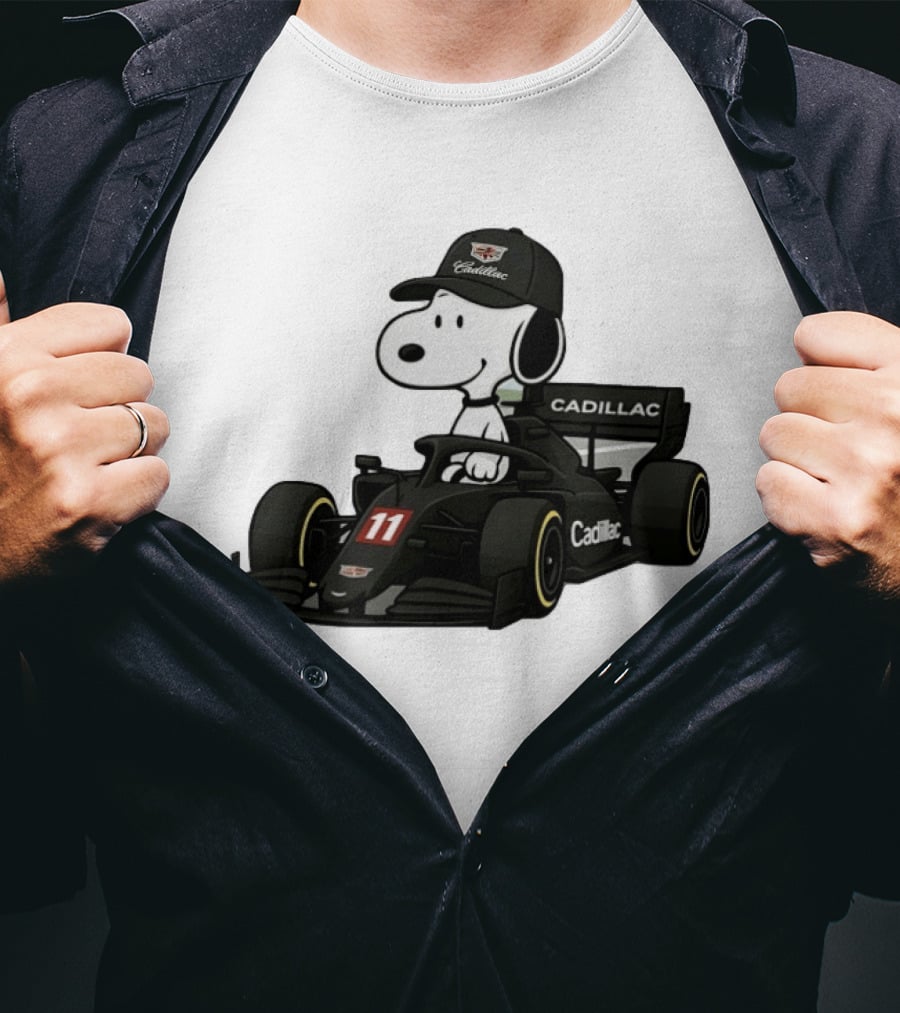 Cadillac Snoopy Formula 1 Racing Car With Number 11 T-Shirt