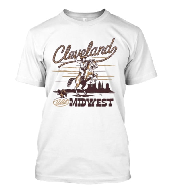 Cleveland Wild Midwest Cowgirl Roping Skyline Adventure T-Shirt