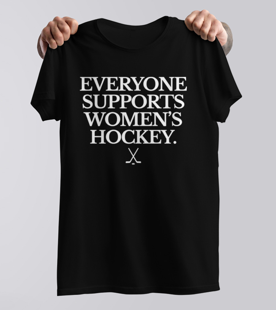 Everyone Supports Women's Hockey USA Red White Blue Ice Hockey T-Shirt