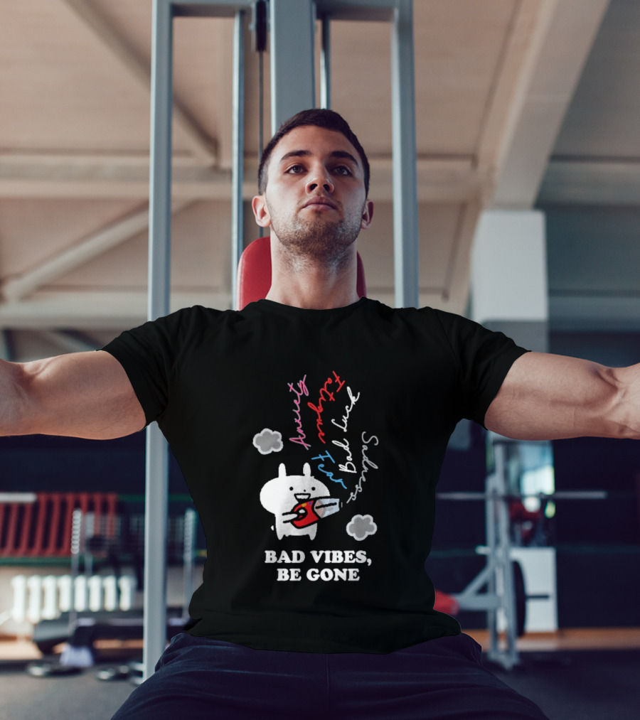 Usagyuuun Bad Vibes Be Gone Lucky Fast Silver Happiness T-Shirt