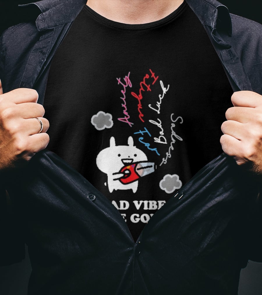 Usagyuuun Bad Vibes Be Gone Lucky Fast Silver Happiness T-Shirt