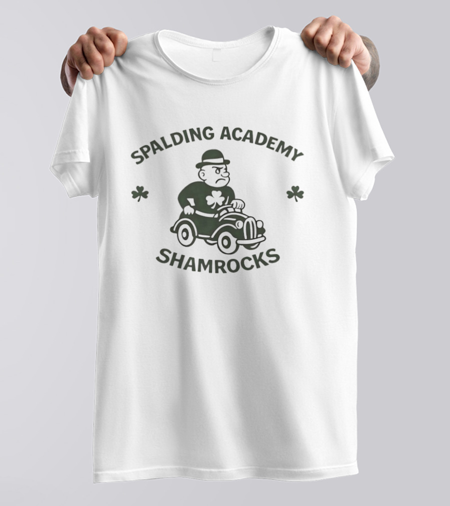 Spalding Academy Shamrocks Vintage Car T-Shirt
