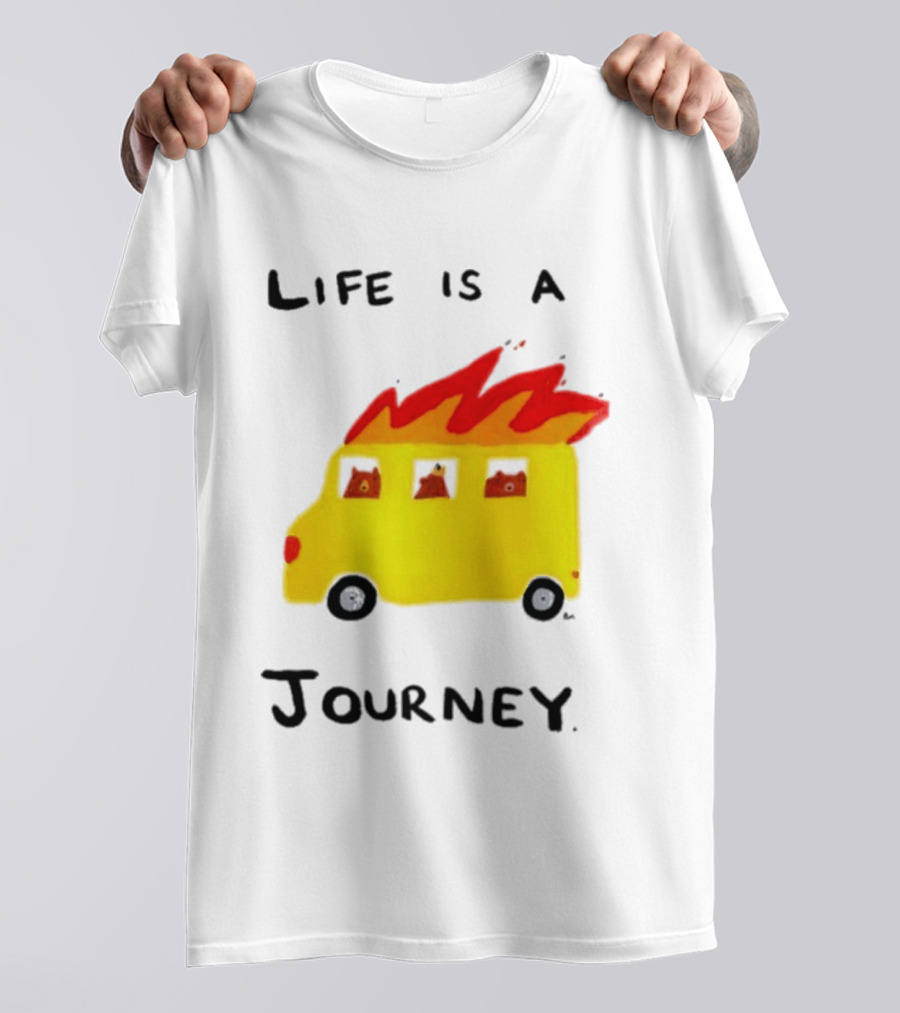 Billy Murphy Life Is A Journey Flaming Bus Adventure T-Shirt