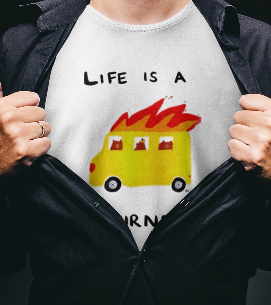 Billy Murphy Life Is A Journey Flaming Bus Adventure T-Shirt