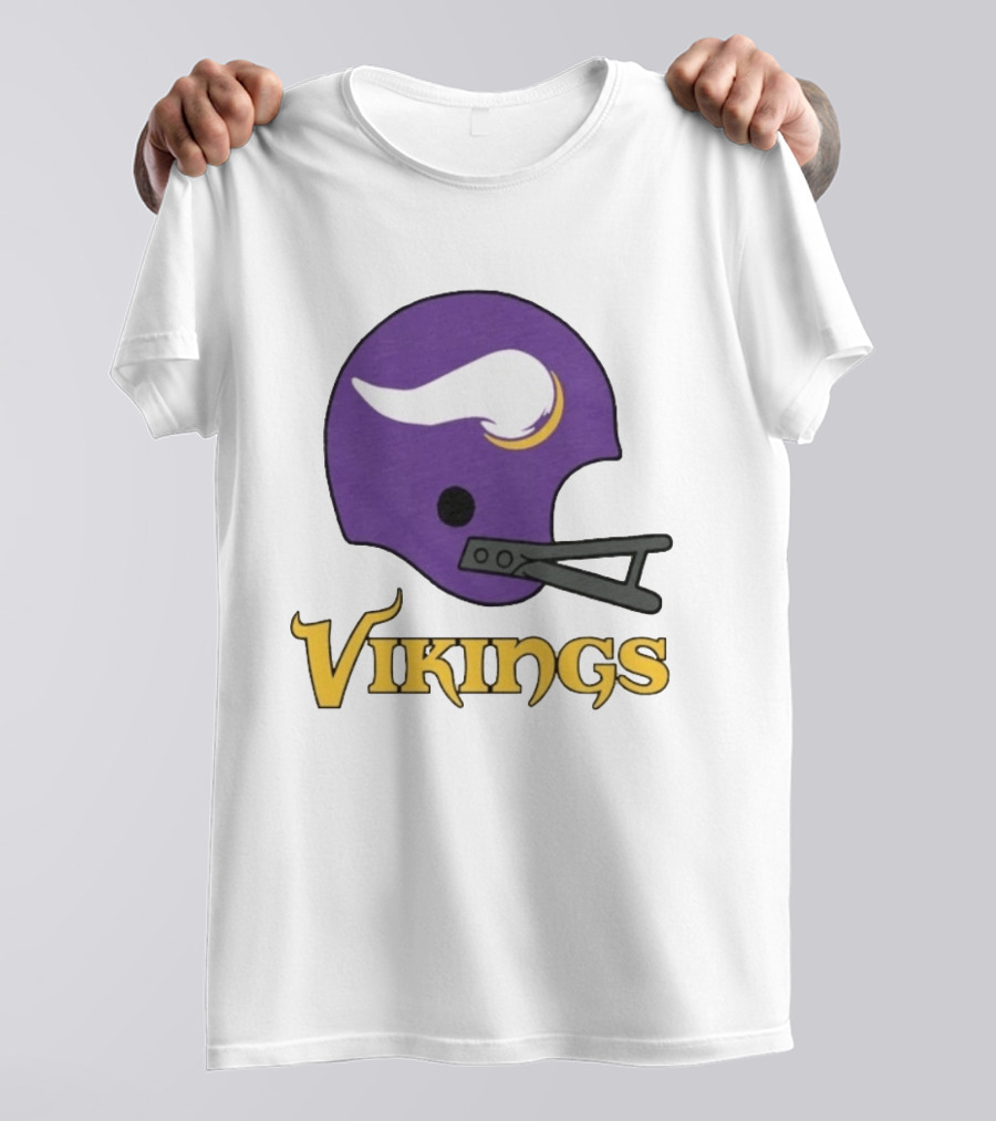 Vikings Minnesota Big Helmet Purple Football Team T-Shirt