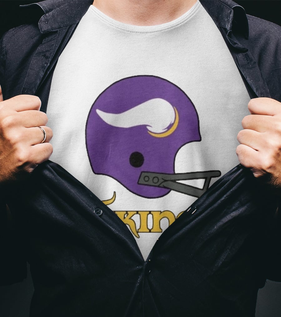 Vikings Minnesota Big Helmet Purple Football Team T-Shirt