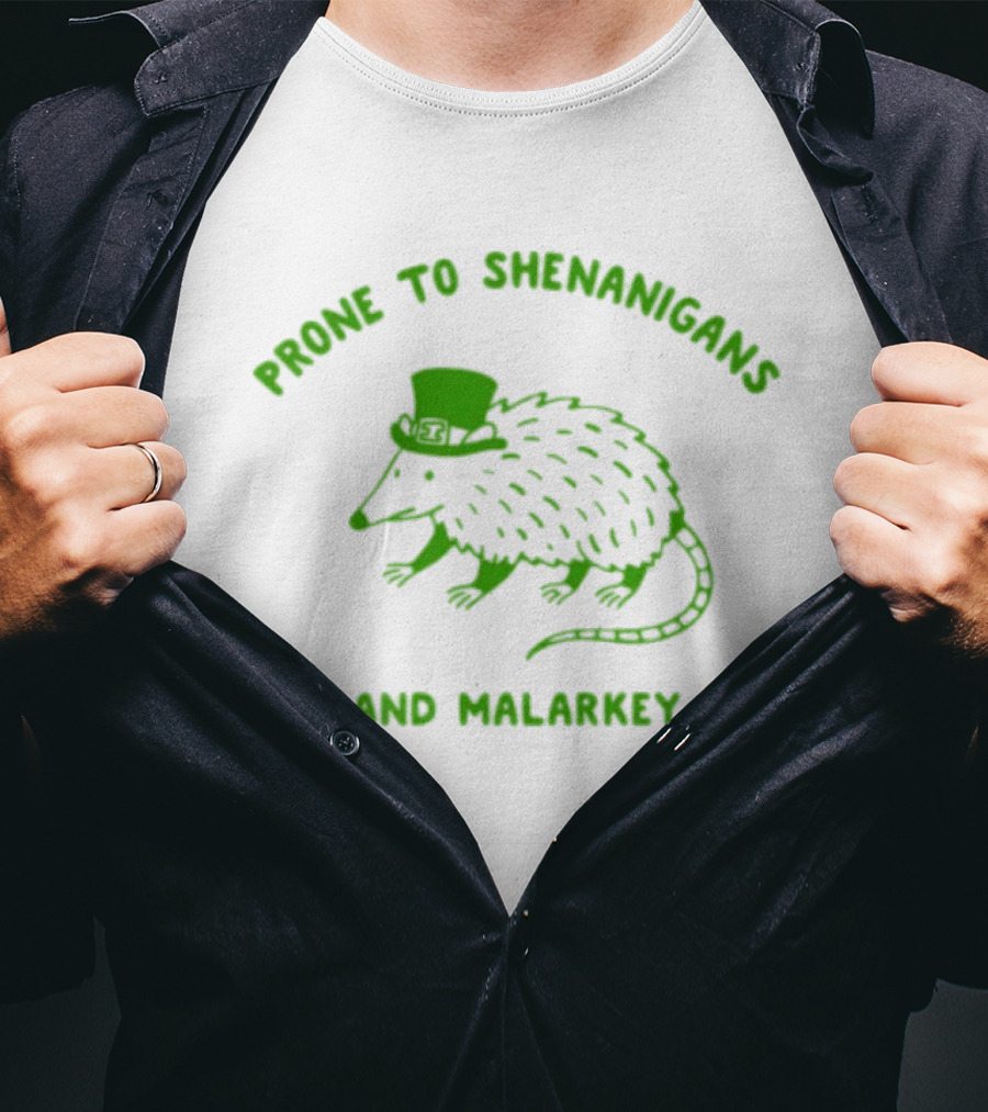 Prone To Shenanigans And Malarkey Opossum With Top Hat T-Shirt