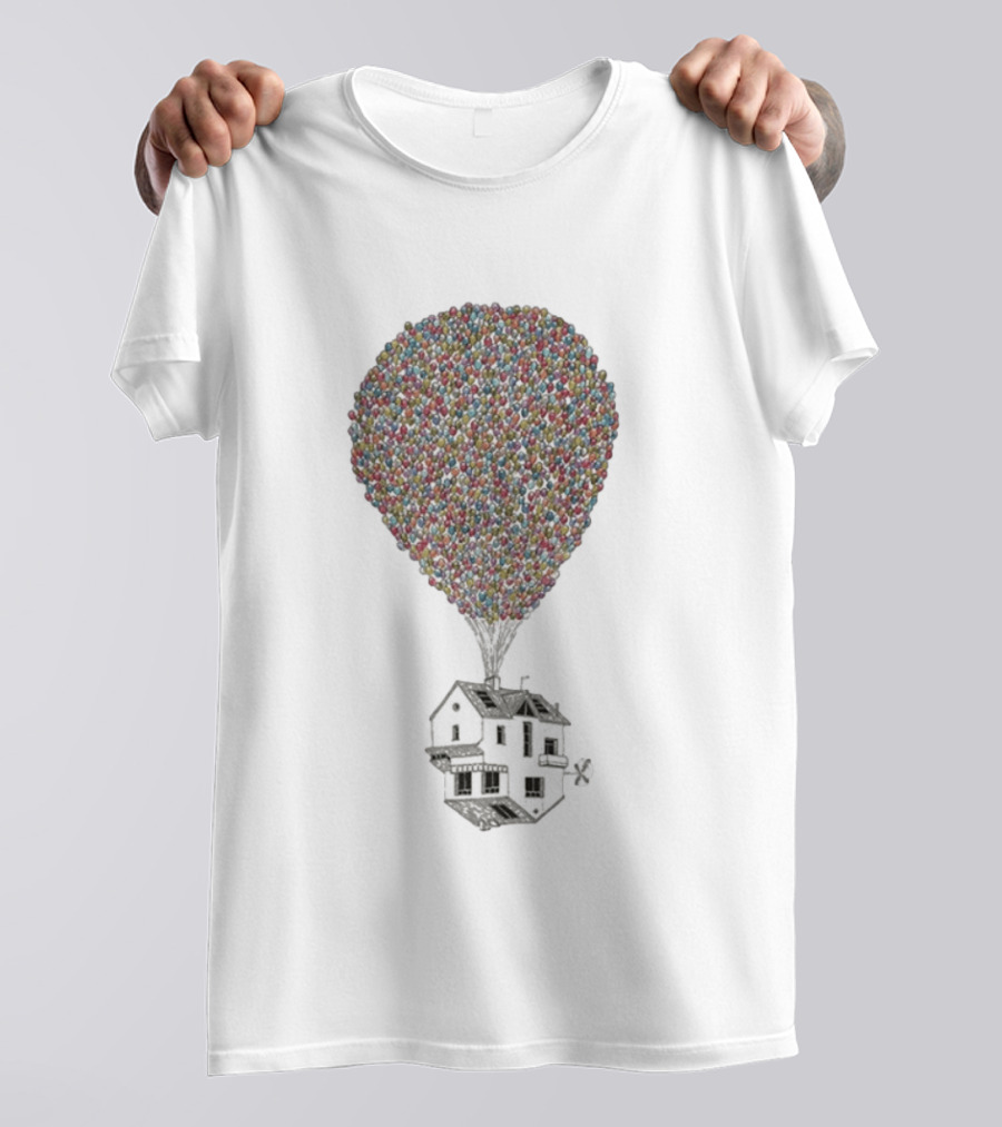 Wituka Houside Down Balloons House Uplift T-Shirt