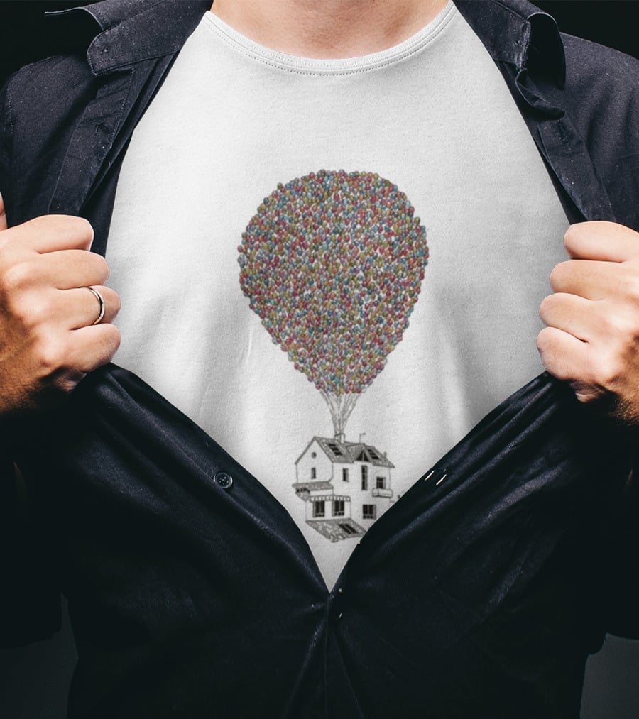 Wituka Houside Down Balloons House Uplift T-Shirt