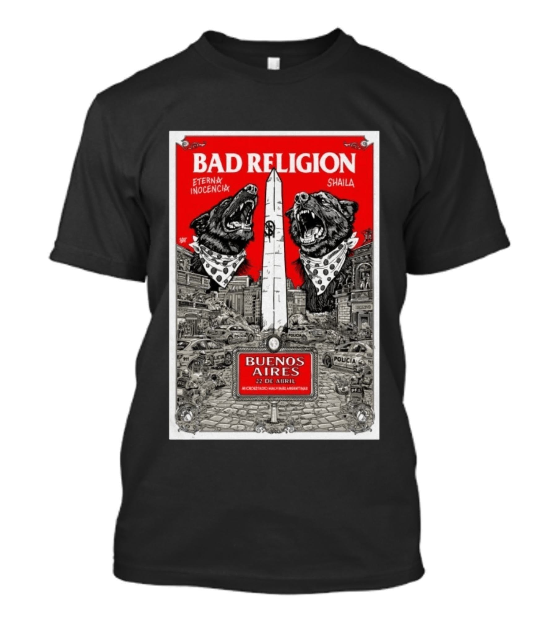 Bad Religion Buenos Aires 22 Abril Eternax Inocencia Shaila T-Shirt
