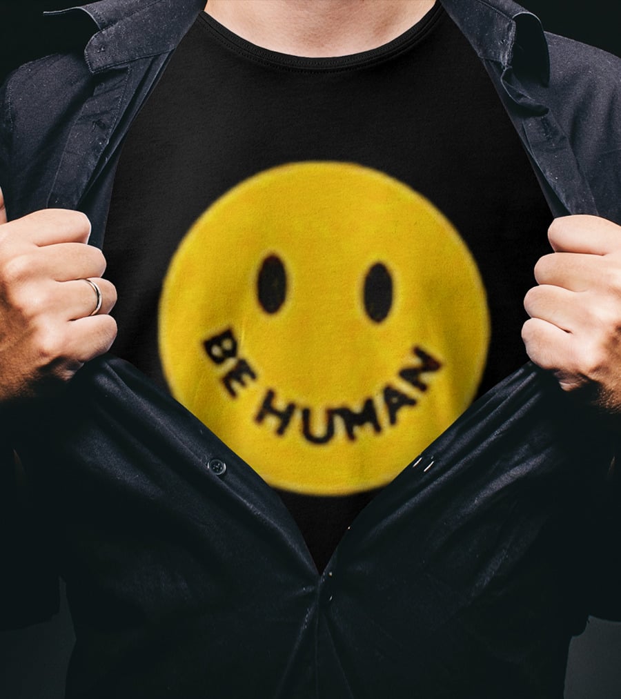 Brighten Be Human Yellow Smiley Face T-Shirt