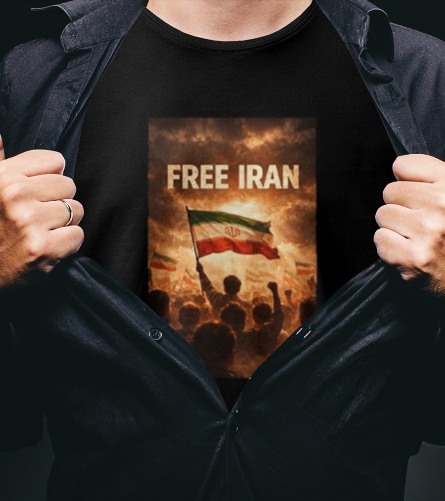 Free Iran Flag Protest With Crowd T-Shirt