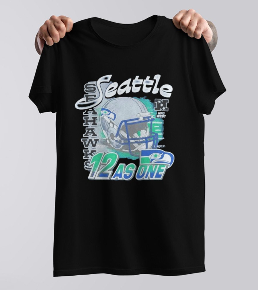 Seattle Seahawks Helmet 12 As One NFC West T-Shirt
