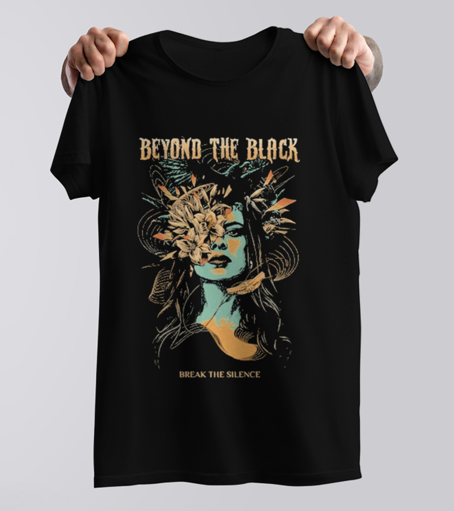 Beyond The Black Break The Silence Head Exploding Floral T-Shirt