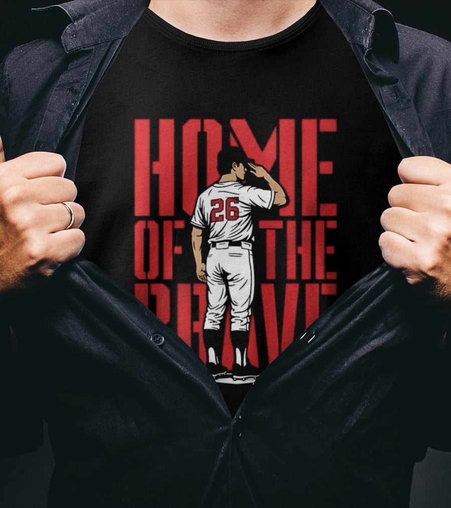 Raisel Iglesias 26 Home Of The Brave Baseball T-Shirt