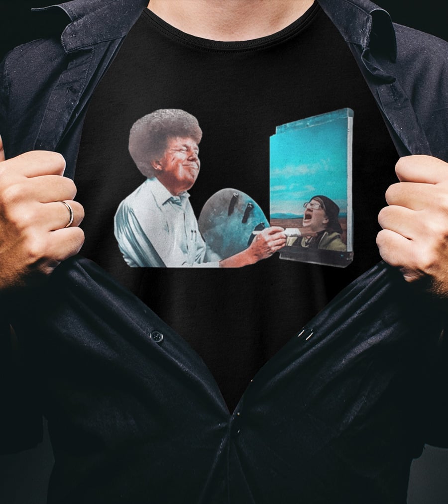 Donald Trump Bob Ross Painting Parody Humor Political T-Shirt